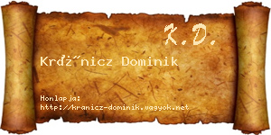 Kránicz Dominik névjegykártya
